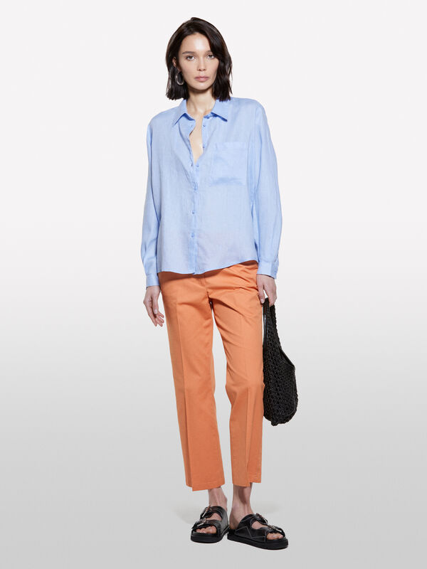 Calças alaranjadas flare fit - calças flare para mulher | Sisley