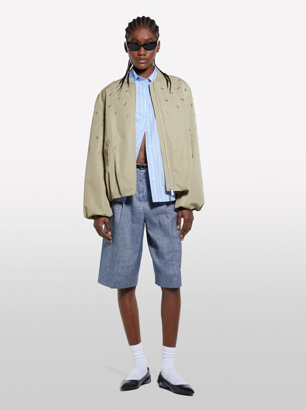 Bermudas efeito denim  - calças calções para mulher | Sisley