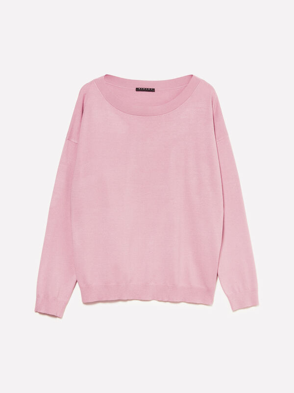 Camisola malva com decote à barco - camisolas decote à barco para mulher | Sisley
