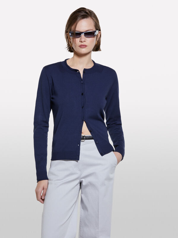 Cardigã regular fit azul-escuro - cardigãs para mulher | Sisley