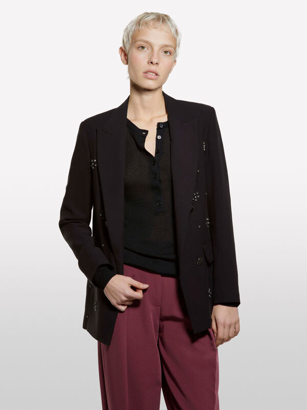 Blazer com aplicação bijoux - blazers para mulher | Sisley