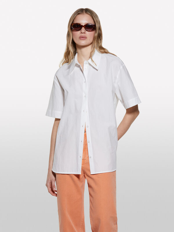 Camisa branca com abertura - camisas para mulher | Sisley