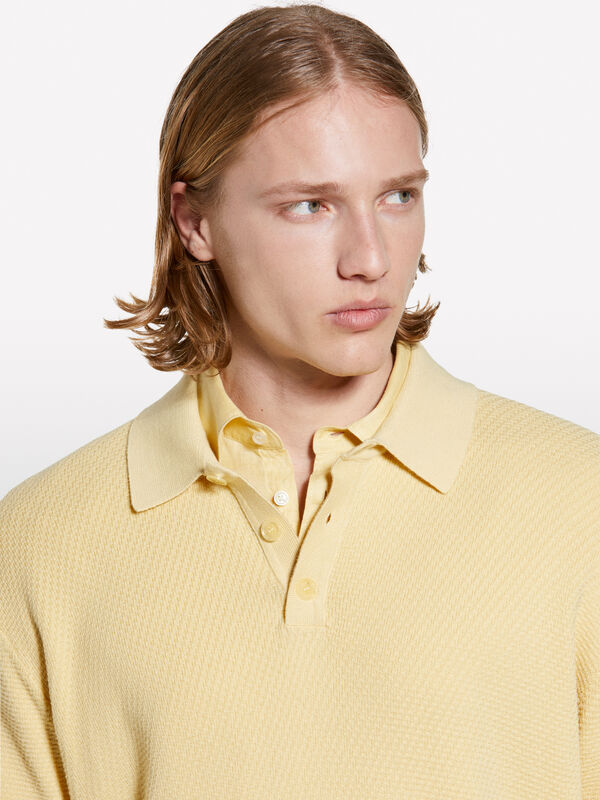Polo amarelo de malha - polos para homem | Sisley