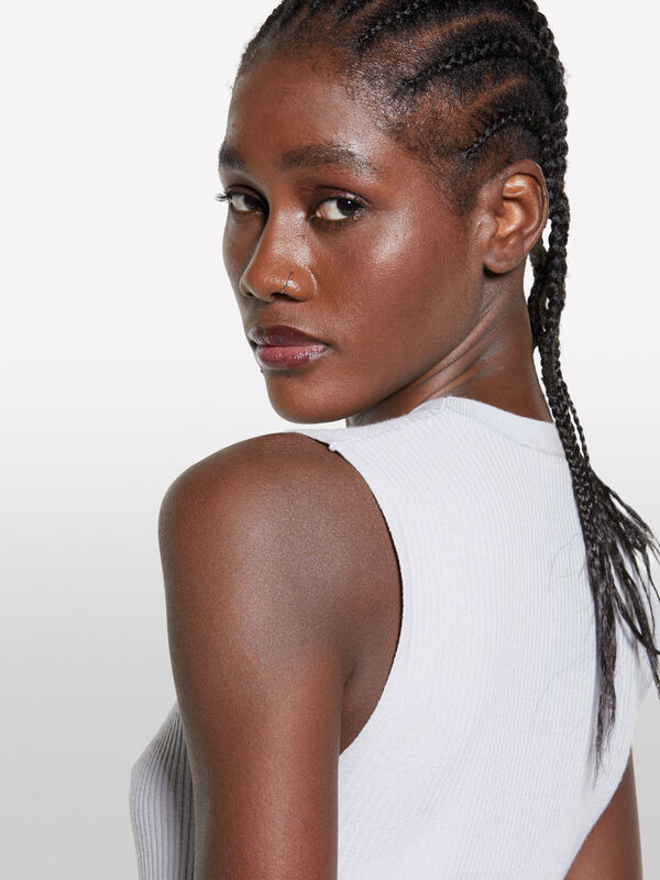 Top de malha cinza-claro - tops para mulher | Sisley