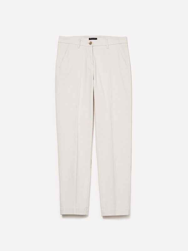Calças chino tortora cigarette - calças chinos para mulher | Sisley