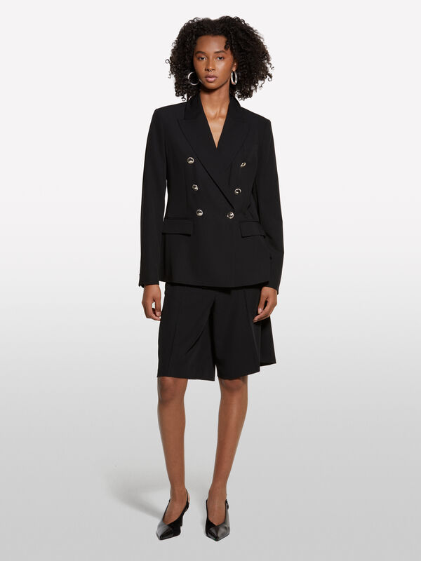 Blazer preto com botões gold - blazers para mulher | Sisley