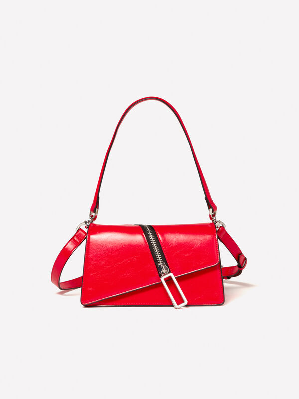 Bolsa vermelha com fecho de correr - bolsas tiracolo e de ombro para mulher | Sisley