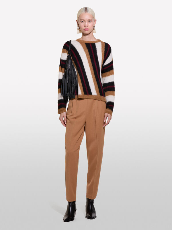 Joggers carrot fit camelo - calças joggers para mulher | Sisley