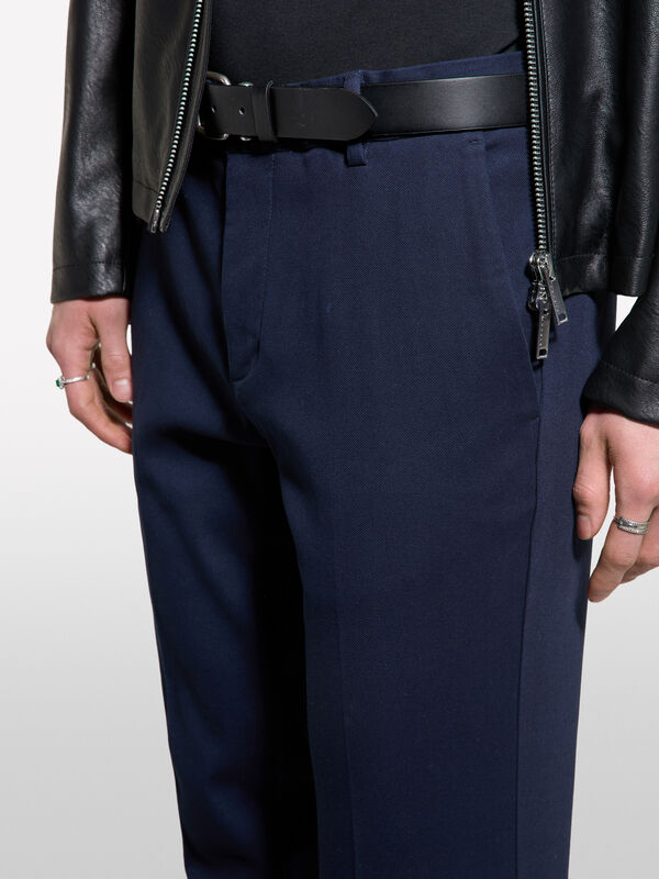 Chinos slim fit azul-escuro - calças chinos para homem | Sisley