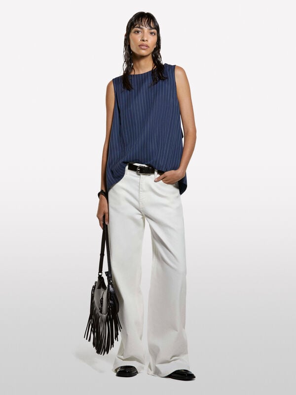 Top risca de giz com costas descobertas Top risca de giz com costas descobertas - tops para mulher | Sisley