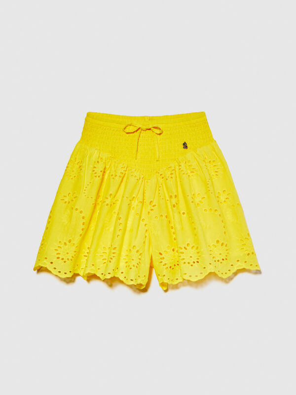Shorts bordados - calções para menina | Sisley Young
