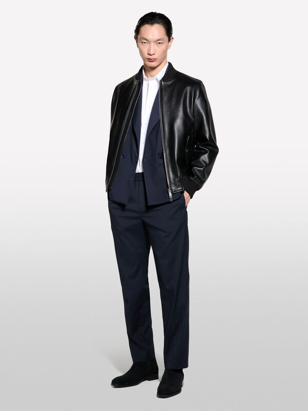 Joggers regular fit azul-escuro - calças regular para homem | Sisley