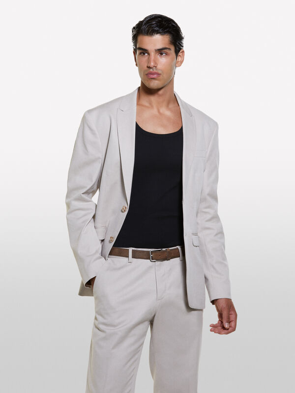 Blazer alfaiataria bege slim comfort fit - blazers para homem | Sisley