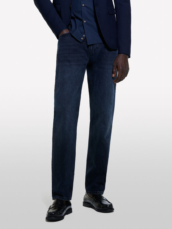 Jeans Phoenix regular fit lavagem escura - jeans regular para homem | Sisley