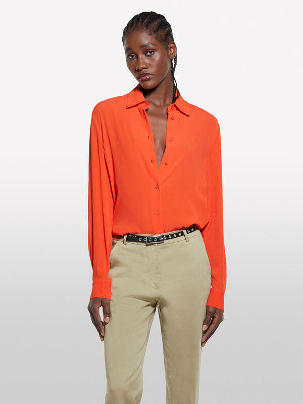 Camisa vermelha over fit - camisas para mulher | Sisley