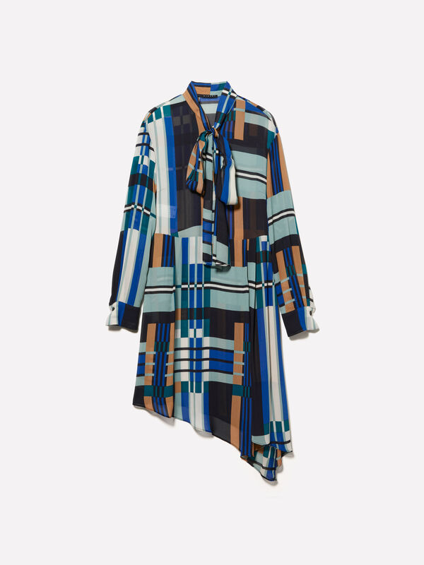 Chemise multicolor estampado assim&eacute;trico - vestidos curtos para mulher | Sisley