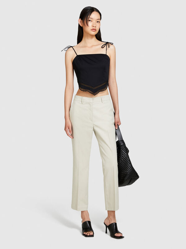 Calças de cintura subida - calças de cintura subida para mulher | Sisley
