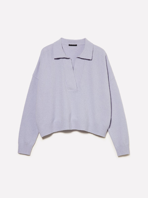 Polo de malha - camisolas decote em v para mulher | Sisley