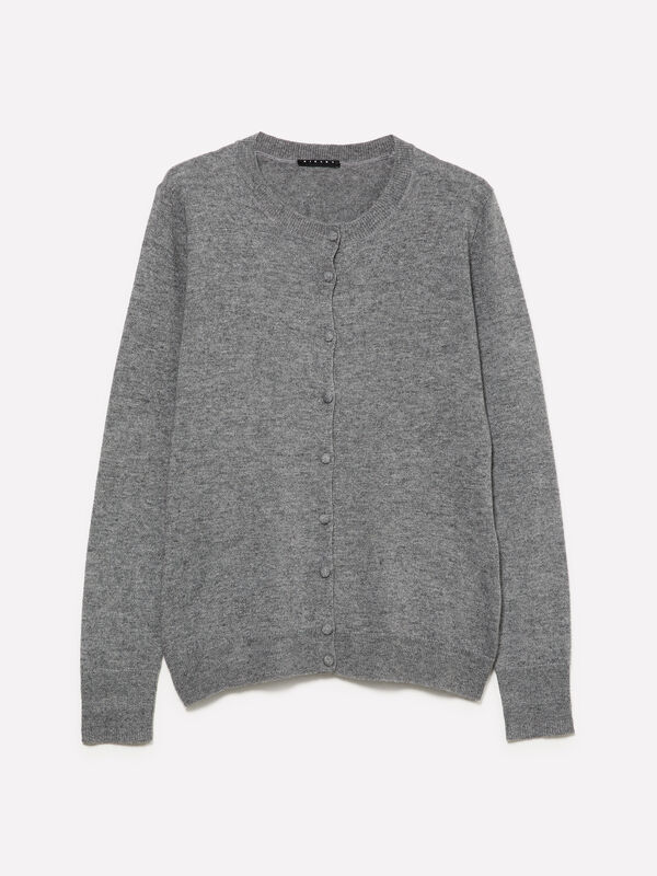 Cardigã regular fit cinza mélange escuro - cardigãs para mulher | Sisley