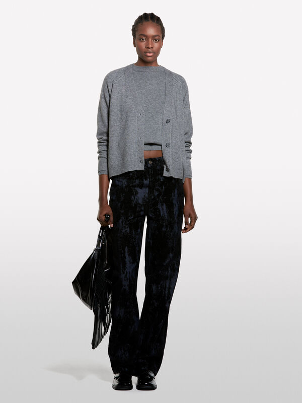 Camisola de gola redonda cinza mélange escuro - camisolas gola redonda para mulher | Sisley