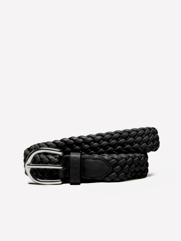 Cinto entrelaçado preto - cintos para mulher | Sisley
