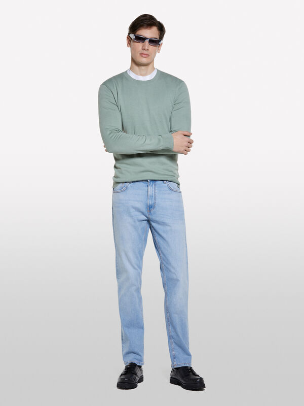Jeans Style 75 regular fit branco - jeans regular para homem | Sisley