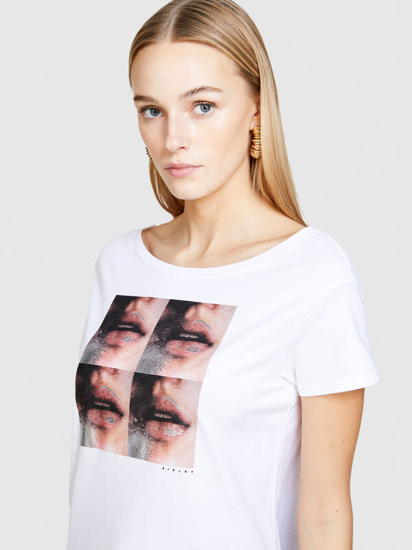 T-shirt com estampa - t-shirt de manga curta para mulher | Sisley