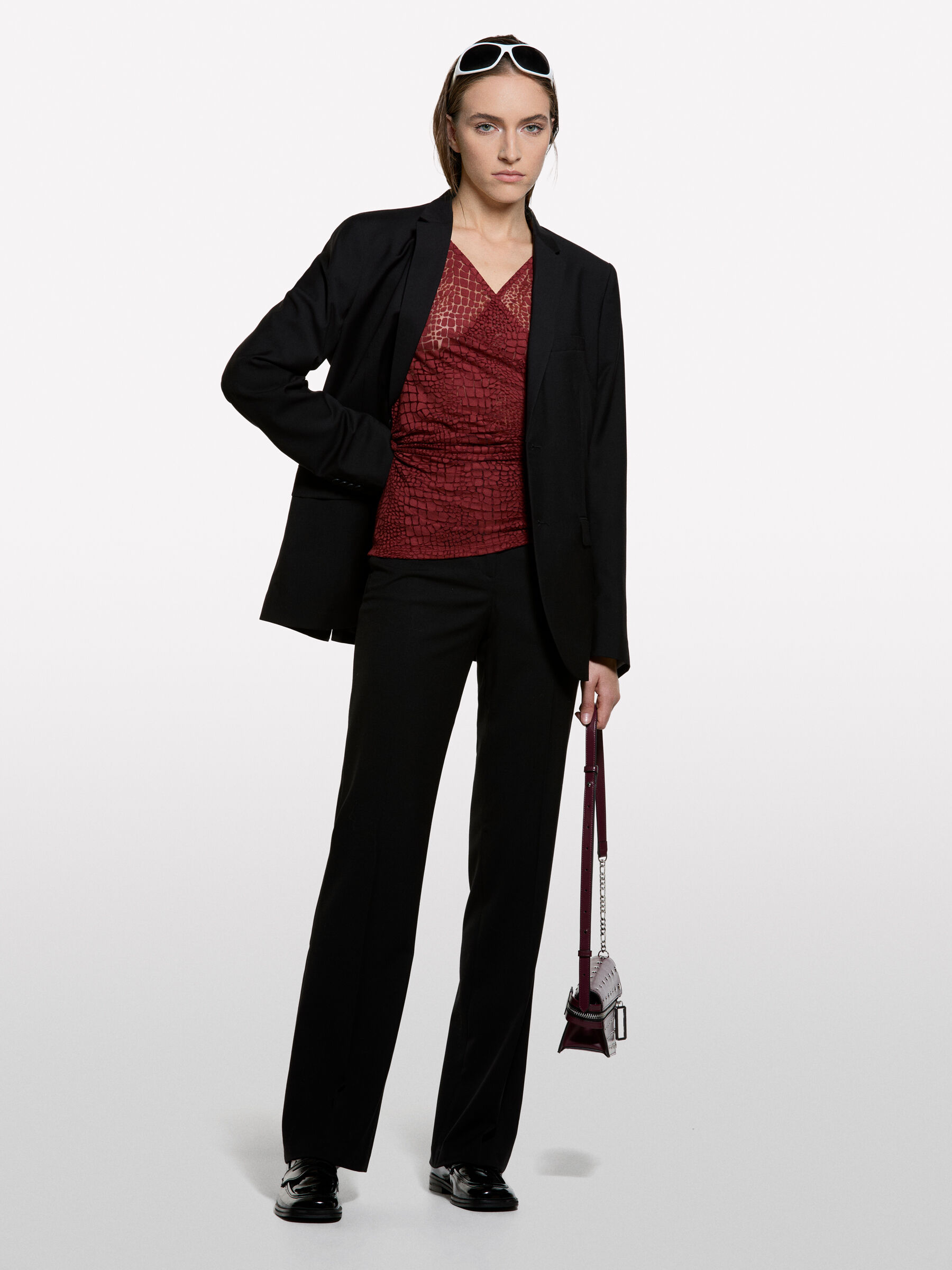 V NECK SWEATER L/S Mulher image number null