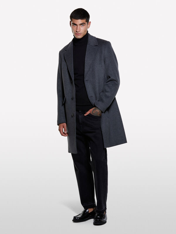 Camisola preta com gola alta - camisolas gola alta para homem | Sisley