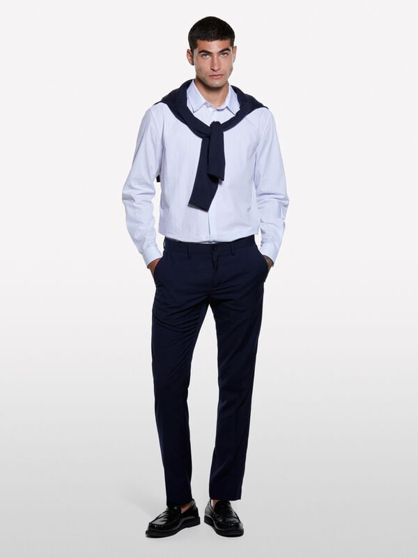 Camisa branca fio tinto  Camisa branca fio tinto  - camisas regular para homem | Sisley