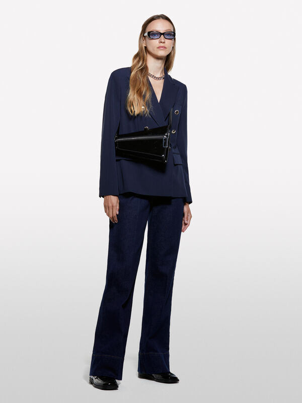 Blazer azul-escuro com botões gold - blazers para mulher | Sisley