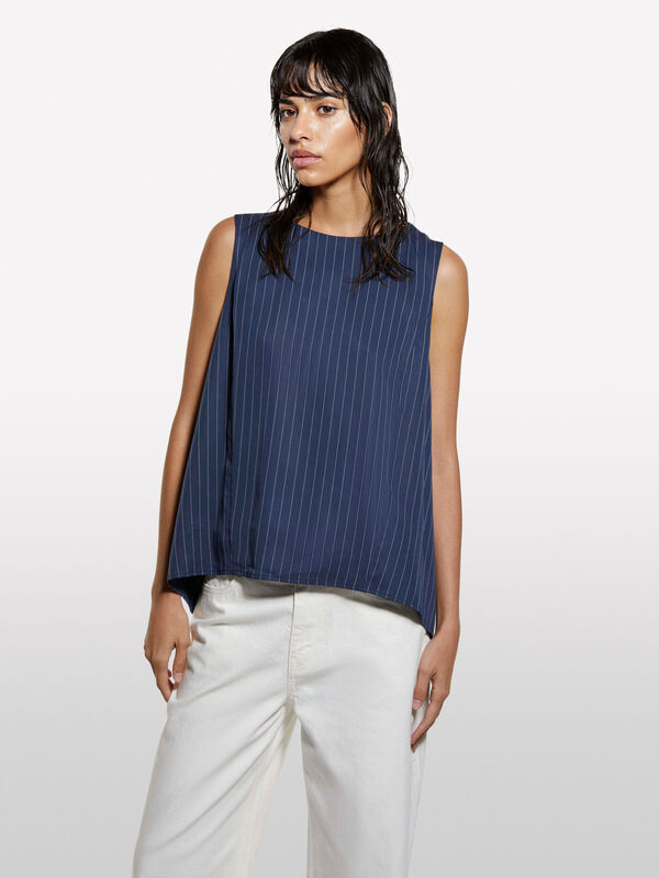 Top risca de giz com costas descobertas - tops para mulher | Sisley