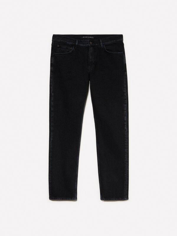 Jeans Style 75 regular fit preto Jeans Style 75 regular fit preto - jeans regular para homem | Sisley