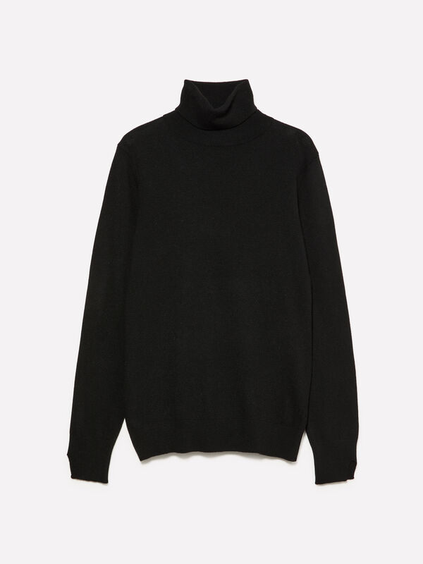 Camisola de gola alta preta - camisolas gola alta para mulher | Sisley