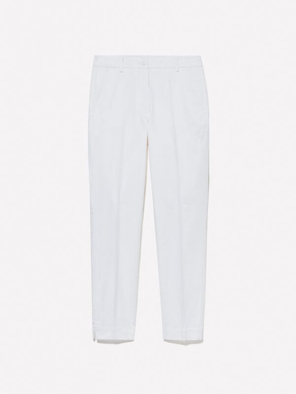 Chinos branco regular fit  Chinos branco regular fit  - calças chinos para mulher | Sisley