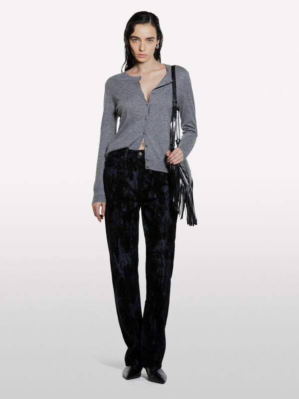 Cardigã regular fit cinza mélange escuro - cardigãs para mulher | Sisley