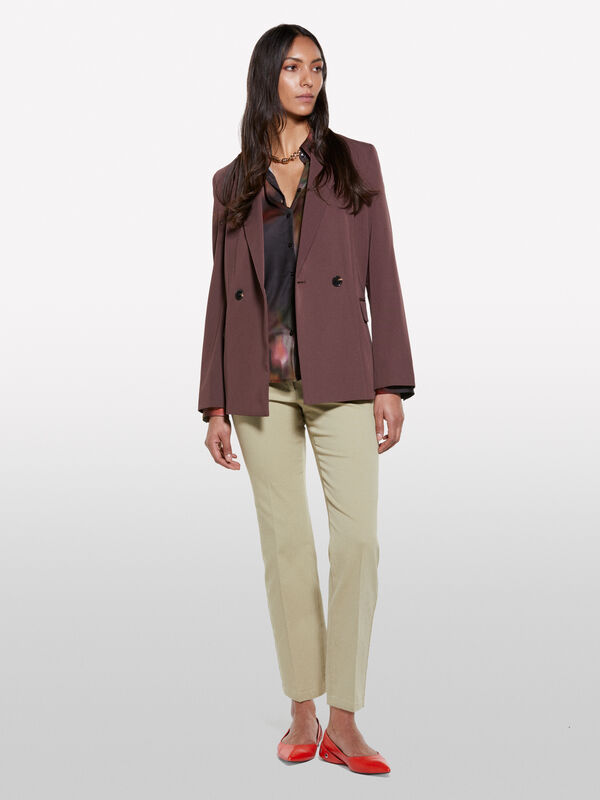 Calças flare fit verde militar - calças flare para mulher | Sisley