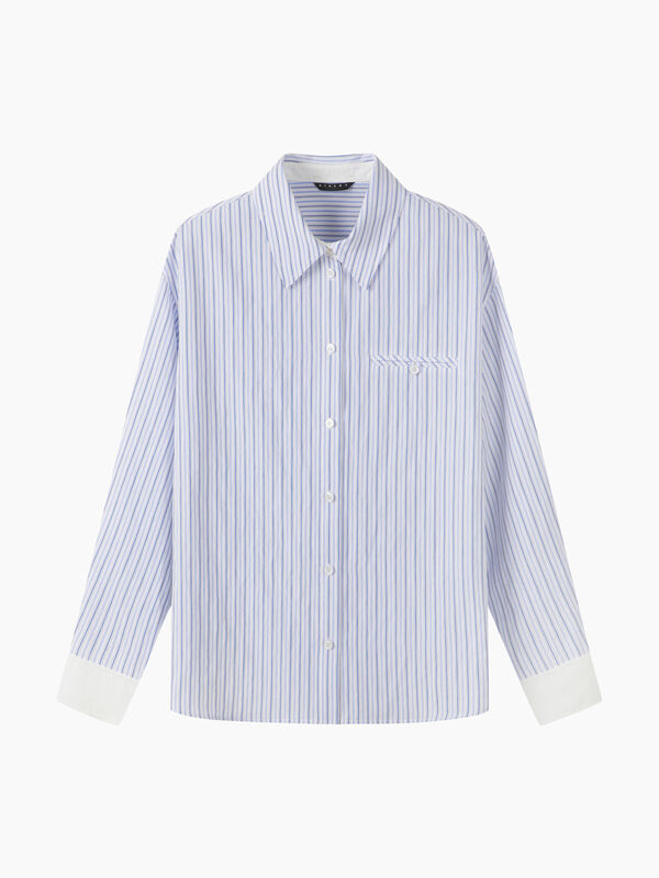 Camisa azul-claro &agrave;s riscas - sisley k camicie | Sisley K