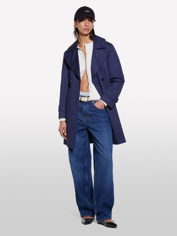 Trench azul-escuro - trenches e impermeáveis para mulher | Sisley