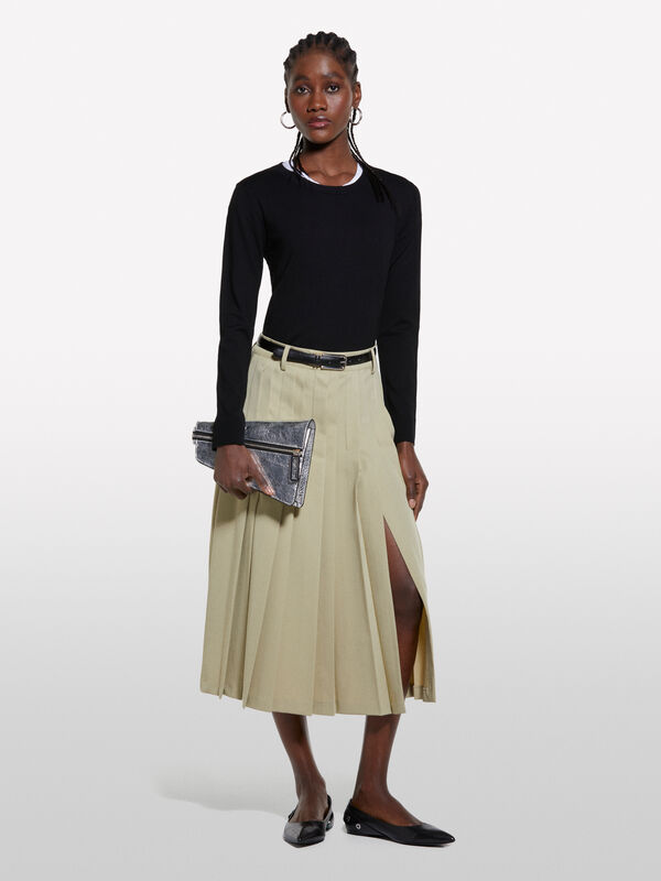 Camisola de gola redonda preta - camisolas gola redonda para mulher | Sisley