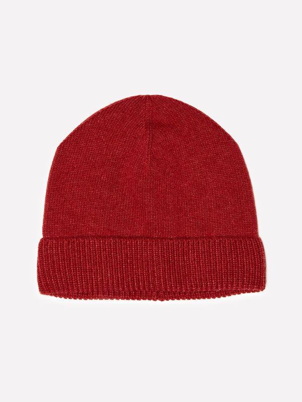 Gorro vermelho tijolo em mistura de caxemira - chapéus para mulher | Sisley