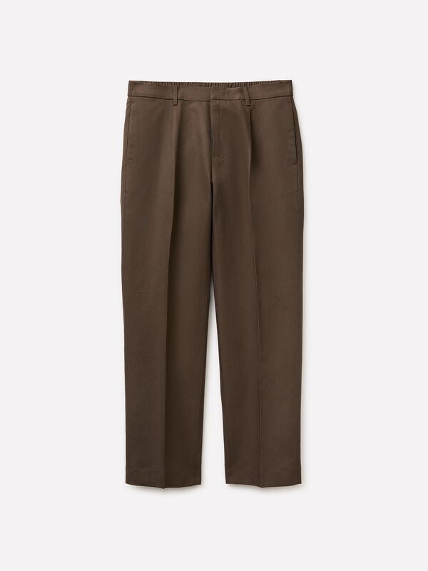 Chinos em mistura de linho - cal&ccedil;as chinos para mulher | Sisley