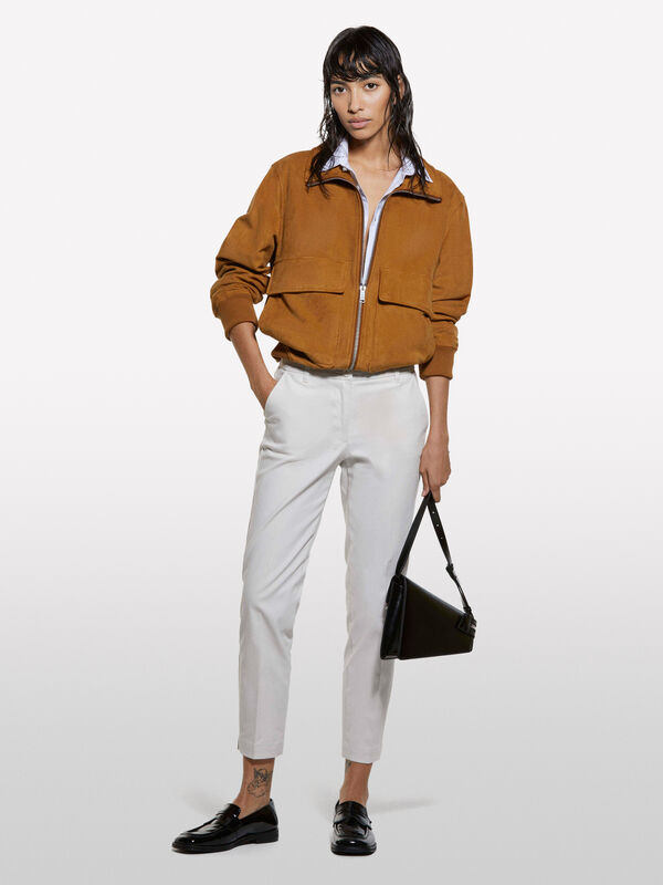 Chinos slim fit bege claro - calças slim-fit para mulher | Sisley