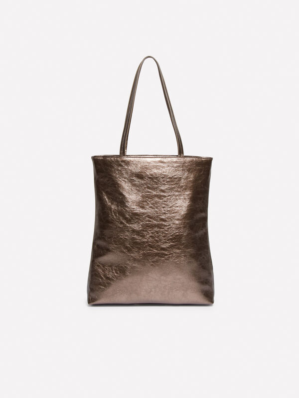 Shopper rosa laminada - bolsas tote bag para mulher | Sisley