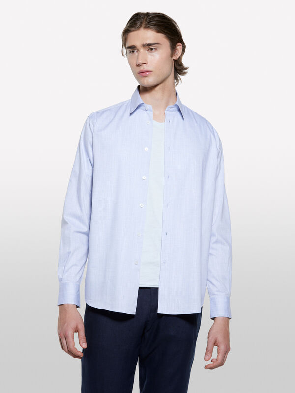 Camisa regular fit azul-claro - camisas regular para homem | Sisley