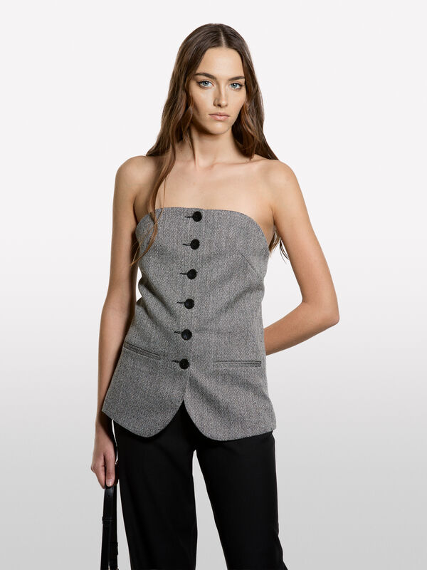 Top bustier chevron - tops para mulher | Sisley