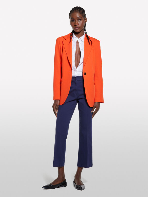 Calças flare fit azul - calças flare para mulher | Sisley