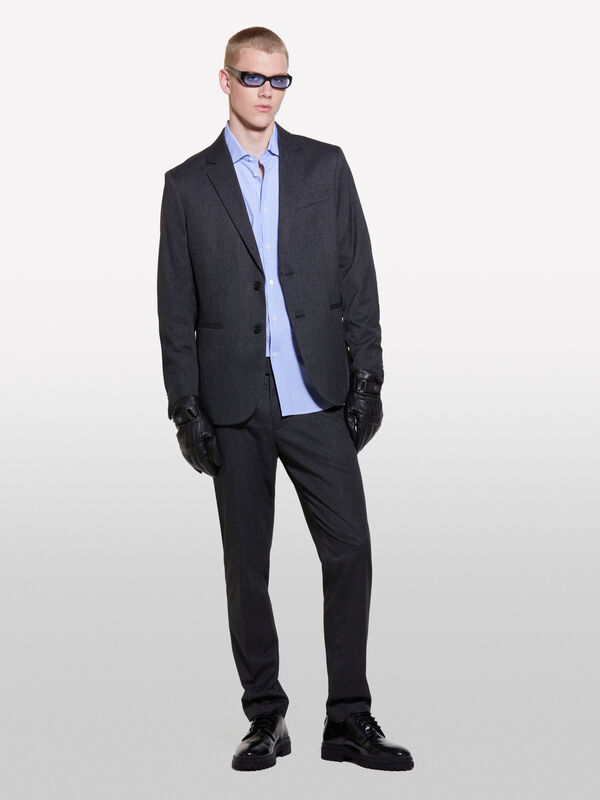 Blazer preto fio tinto - blazers para homem | Sisley