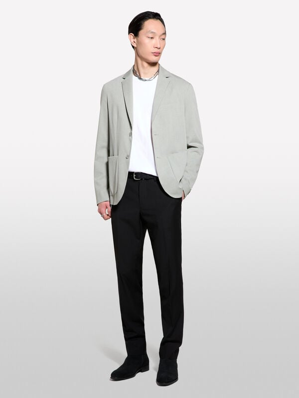 Blazer de abotoadura simples cinza claro Blazer de abotoadura simples cinza claro - blazers para homem | Sisley