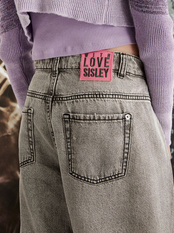 Jeans slouchy com rasgos - jeans para menina | Sisley Young